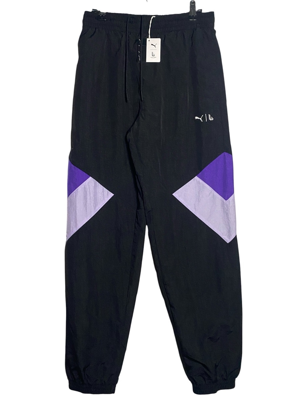 Puma x Lauren London Track Pants NWT Womens Small Black Purple Windbreakers
